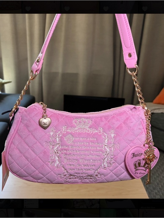 Juicy Couture Handbags - Juicy Couture Juicy Tale Shoulder Bag Cherry Blossom Pink Quilted Bag Purse NEW